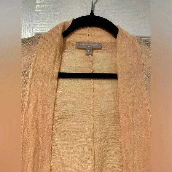 Banana Republic Hi Lo Cocoon Cardigan Perfect Peach Cotton Long Sleeve Size S - Picture 2 of 13